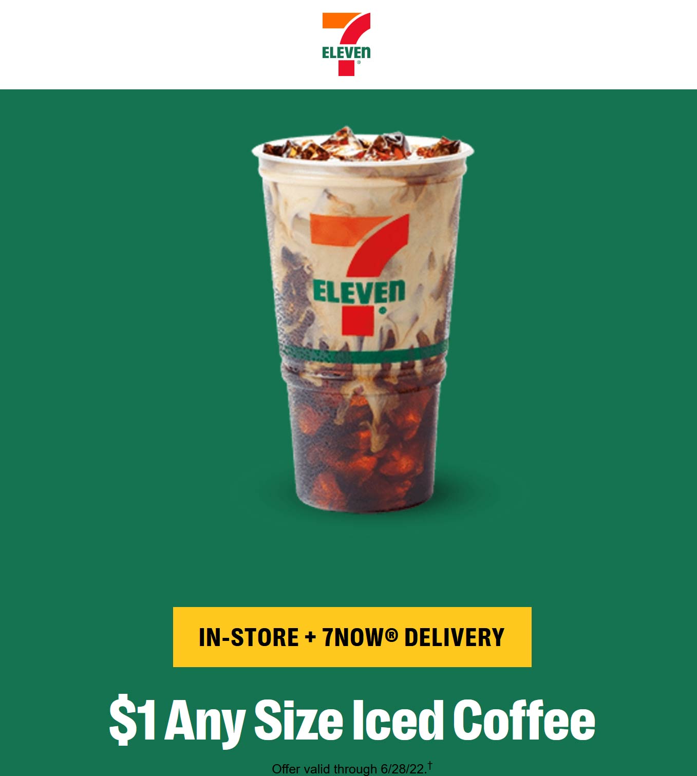 7-Eleven restaurants Coupon  $1 iced coffee at 7-Eleven #7eleven 