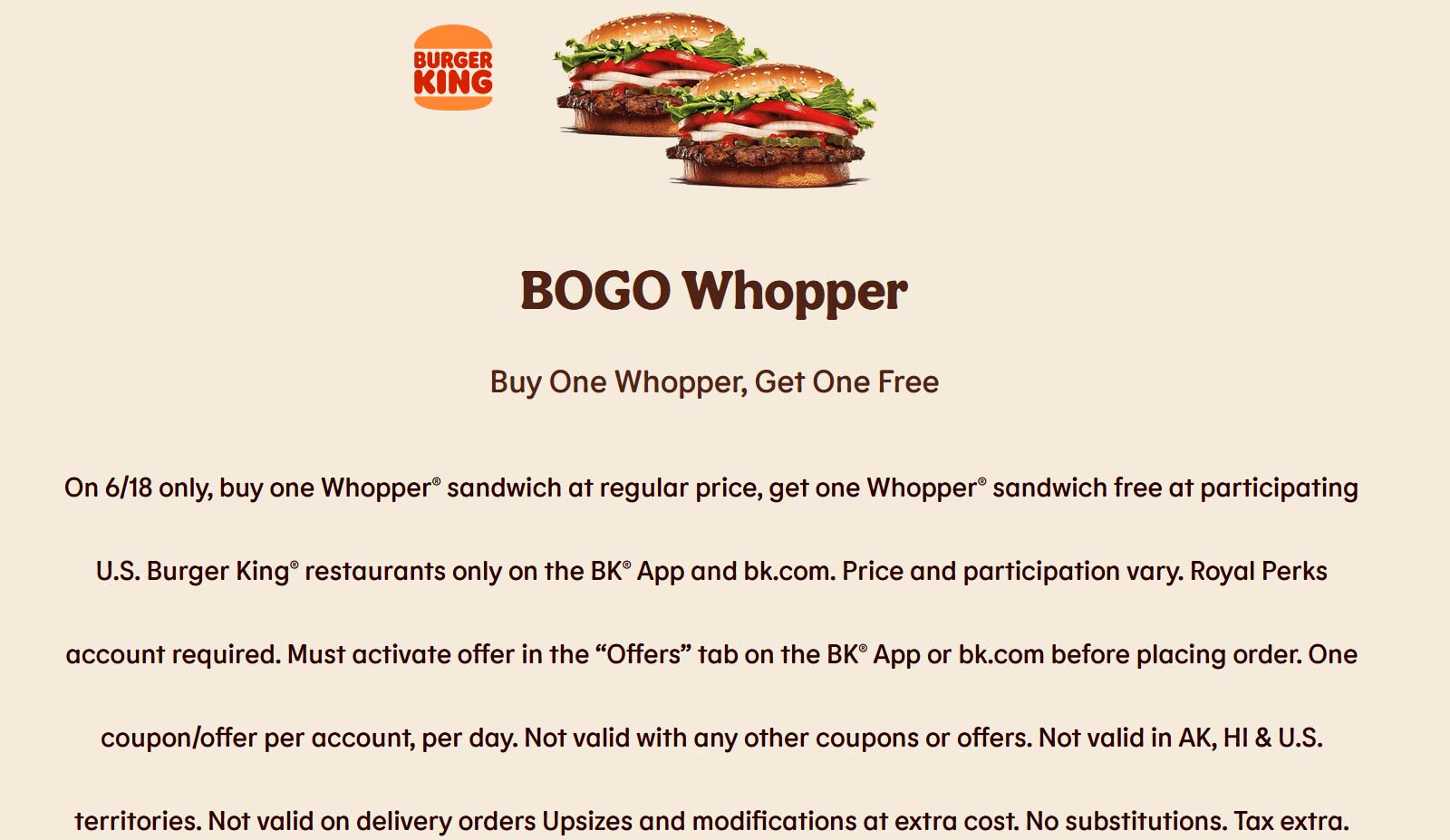 Burger King restaurants Coupon  Second whopper cheeseburger free online today at Burger King #burgerking 