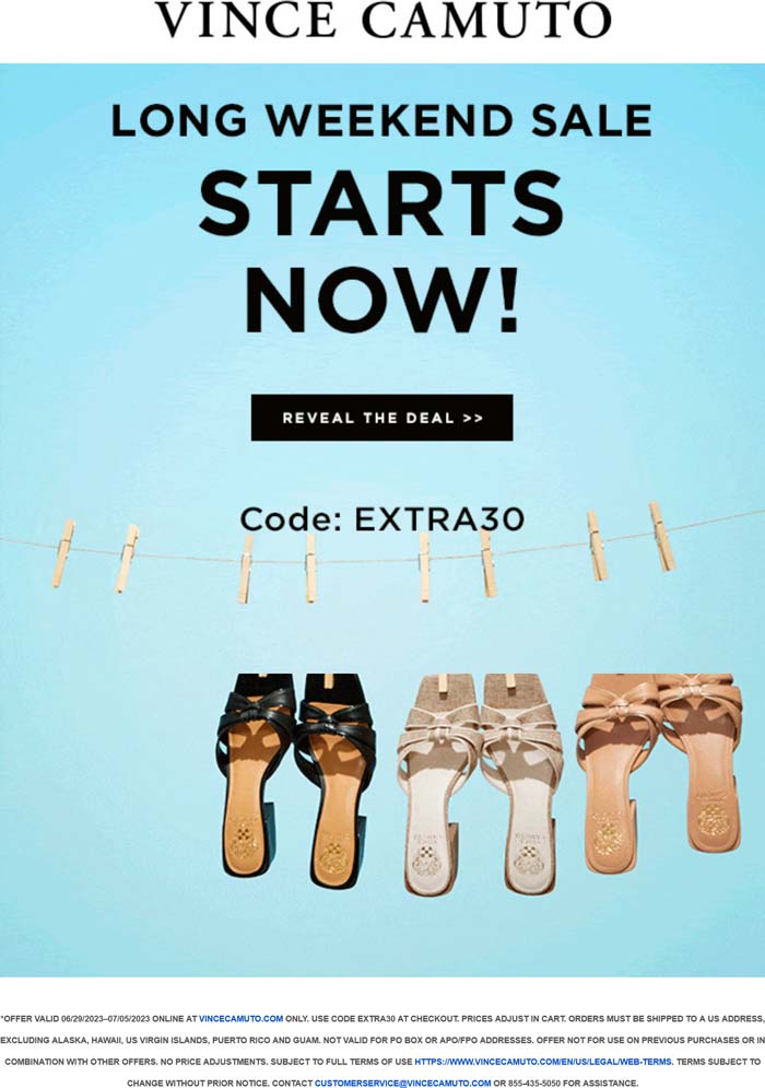 Vince Camuto stores Coupon  Extra 30% off at Vince Camuto via promo code EXTRA30 #vincecamuto 