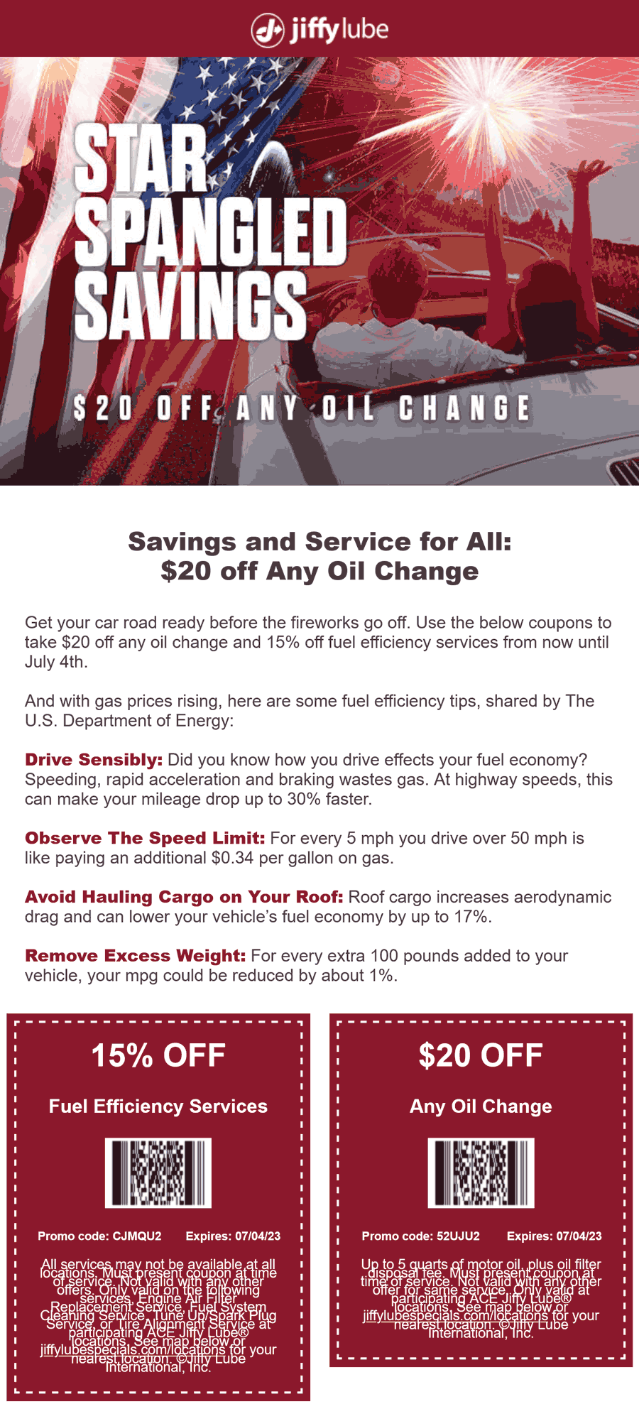 Jiffy Lube stores Coupon  $20 off any oll change at Jiffy Lube #jiffylube 
