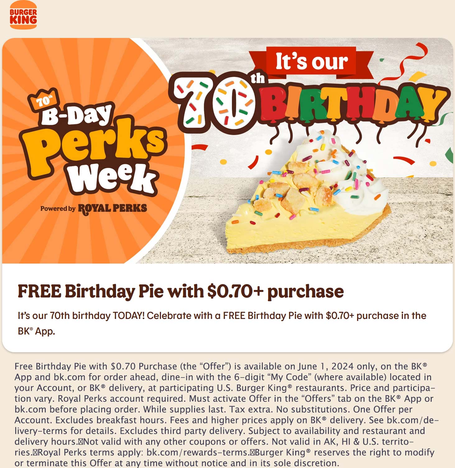 Burger King restaurants Coupon  Free pie with your order today at Burger King #burgerking 