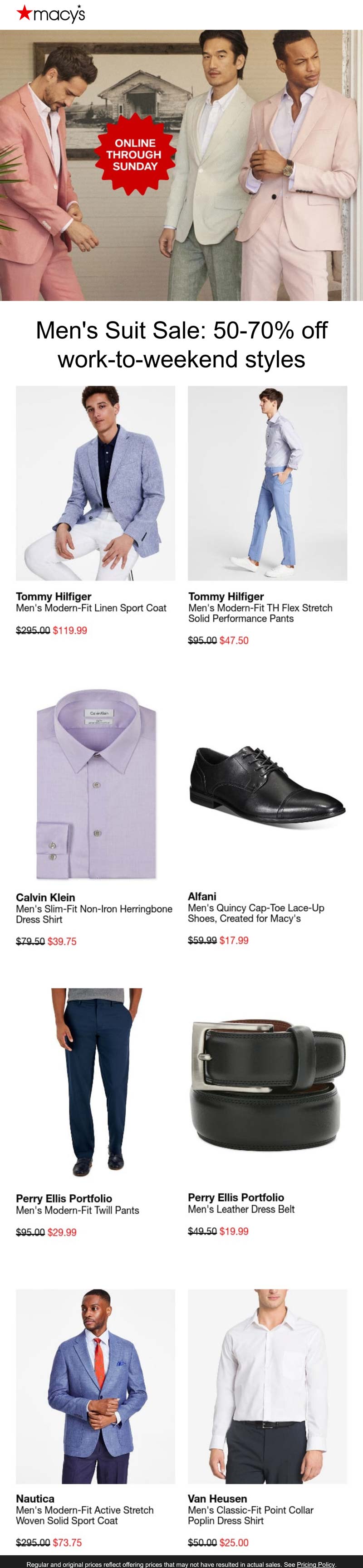 Macys stores Coupon  50-70% off mens suits today online at Macys #macys 