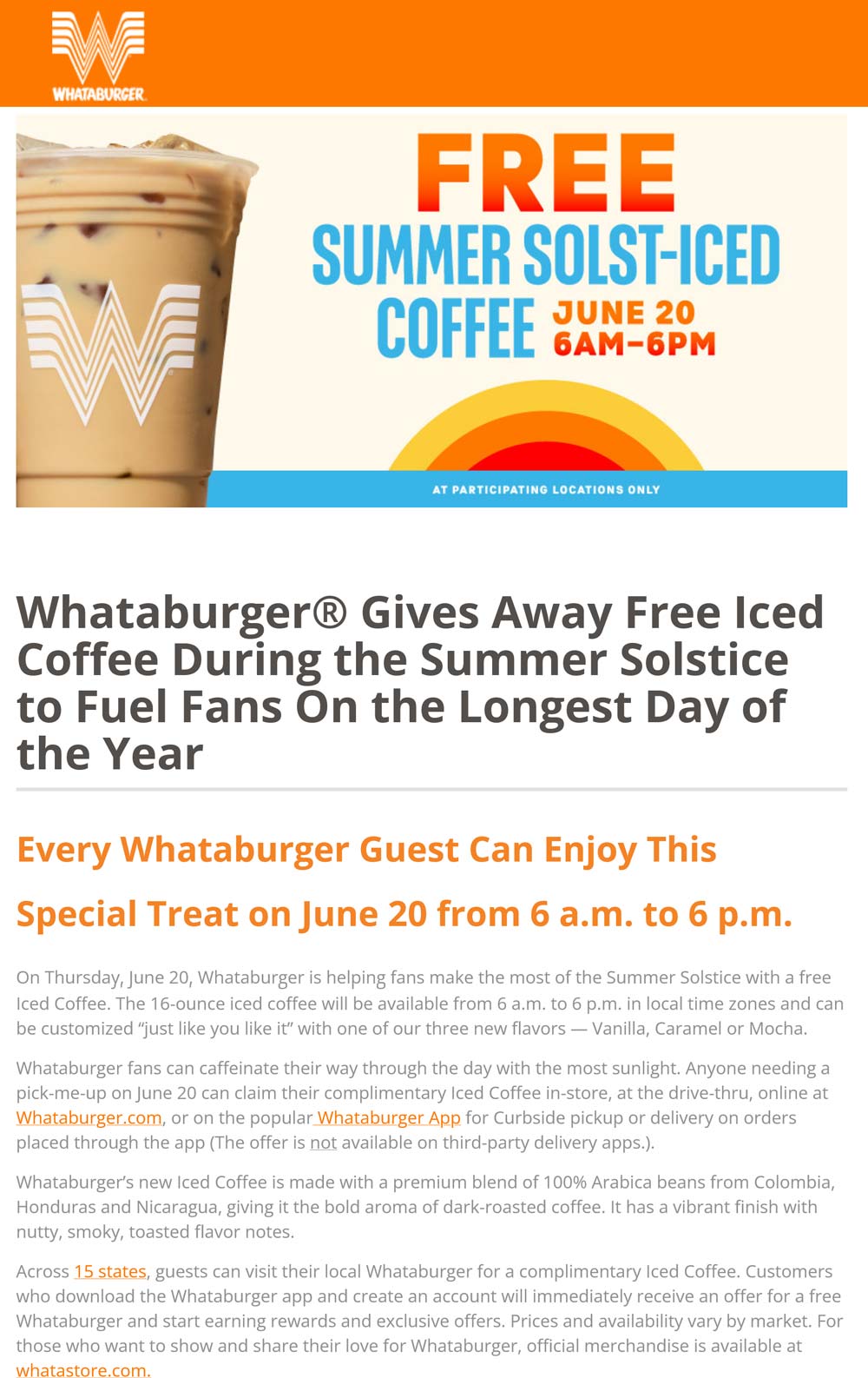 Whataburger restaurants Coupon  Free iced coffee Thursday at Whataburger #whataburger 