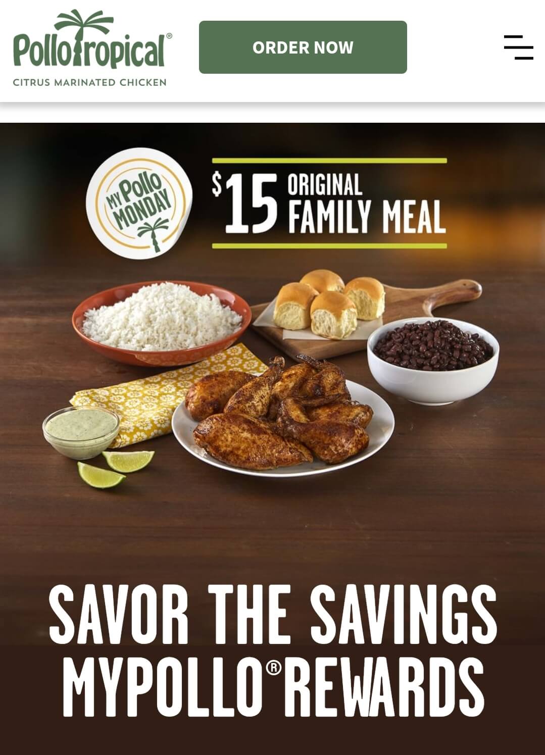 Pollo Tropical restaurants Coupon  Family meal = $15 today via login at Pollo Tropical #pollotropical 