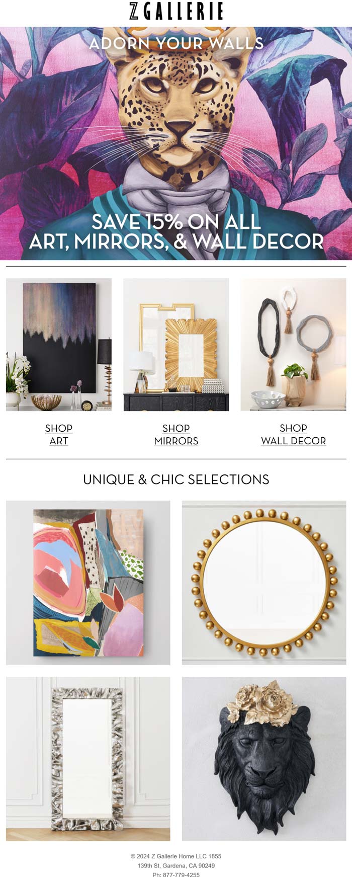 Z Gallerie stores Coupon  15% off all art, mirrors & wall decor at Z Gallerie #zgallerie 