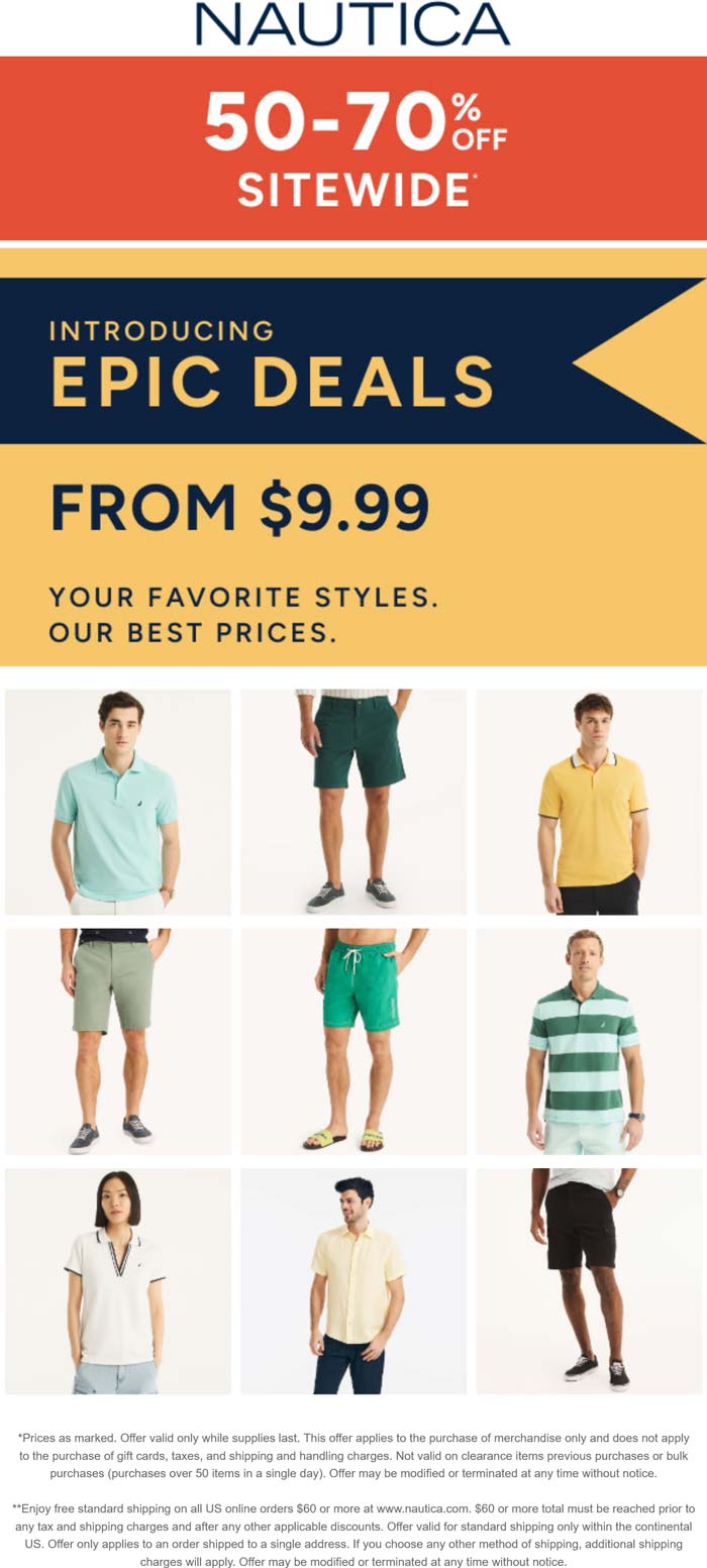 Nautica stores Coupon  50-70% off everything at Nautica #nautica 