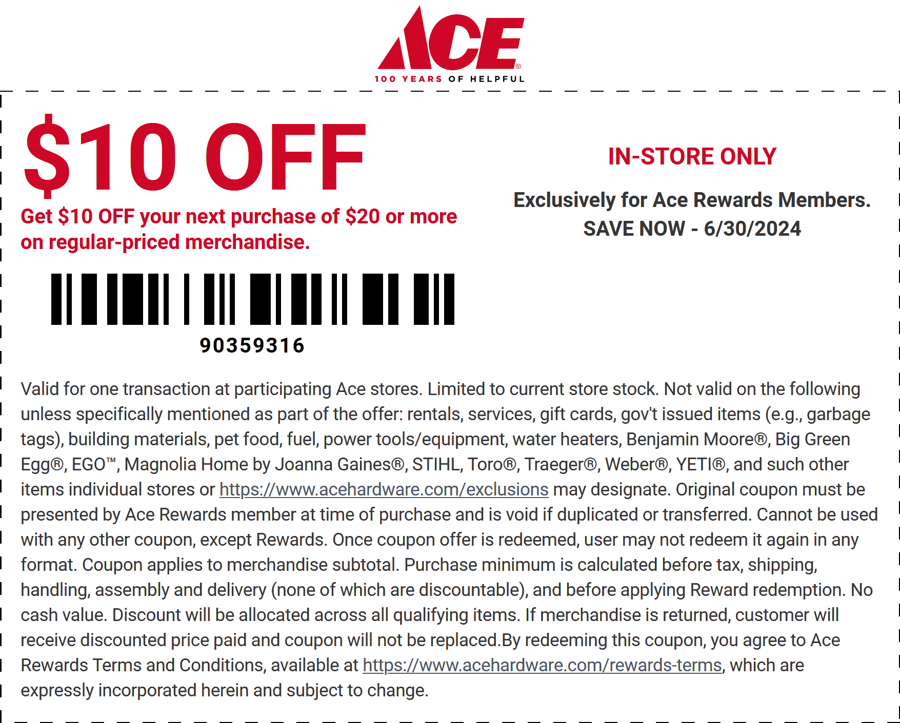 Ace Hardware stores Coupon  $10 off $20 at Ace Hardware #acehardware 