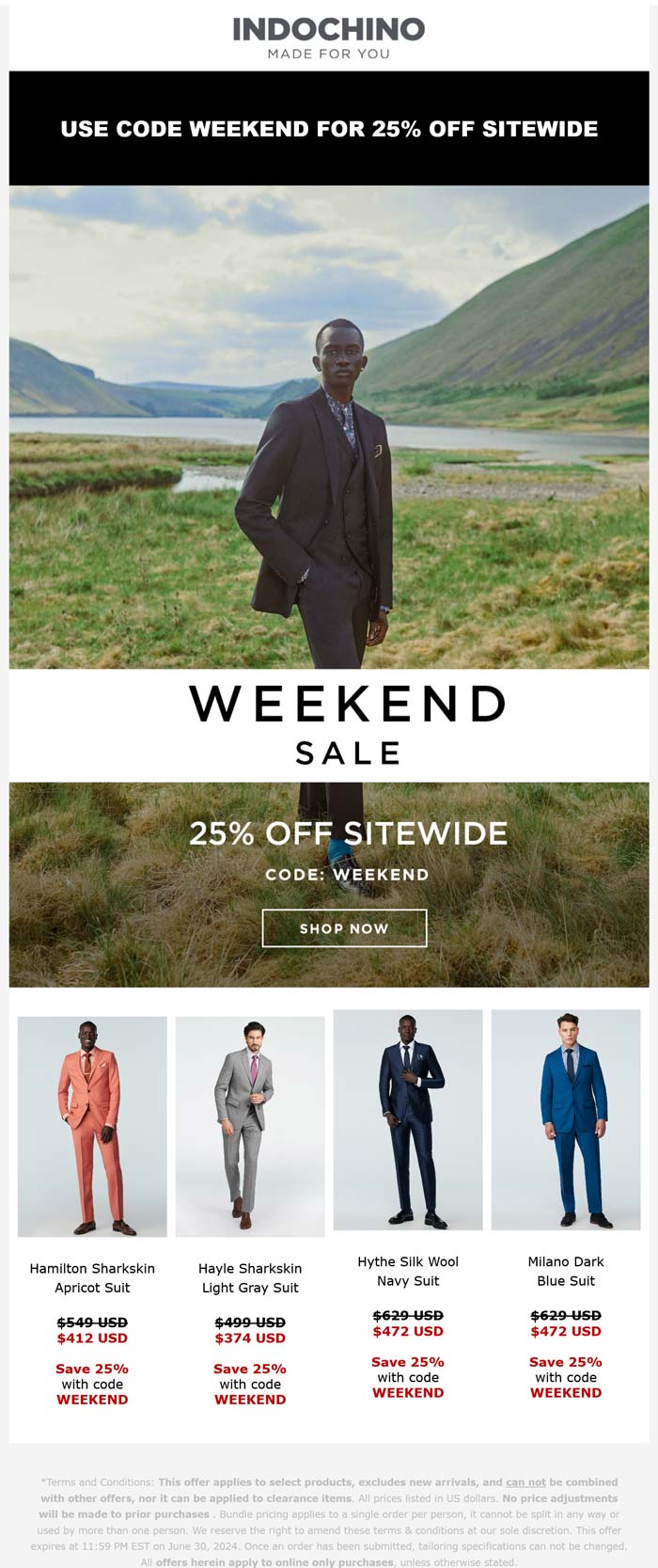 Indochino stores Coupon  25% off everything online at Indochino via promo code WEEKEND #indochino 