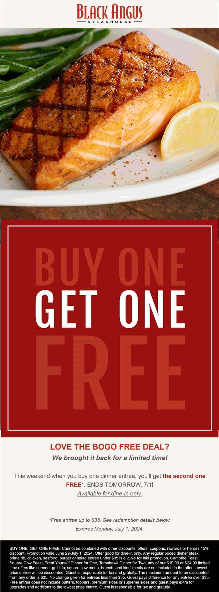 Black Angus restaurants Coupon  Second dinner entree free at Black Angus steakhouse #blackangus 