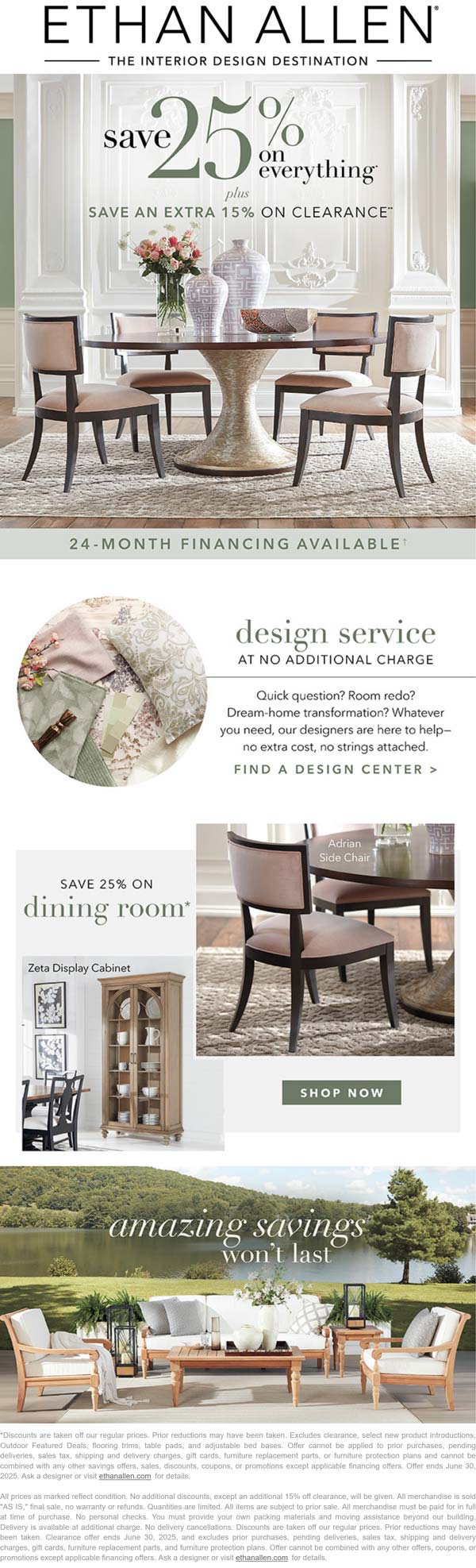 Ethan Allen stores Coupon  25% off everything at Ethan Allen home furnishings #ethanallen 