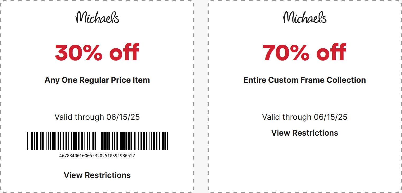 Michaels stores Coupon  30% off a single item at Michaels, or online via promo code ULTIMATE30 #michaels 