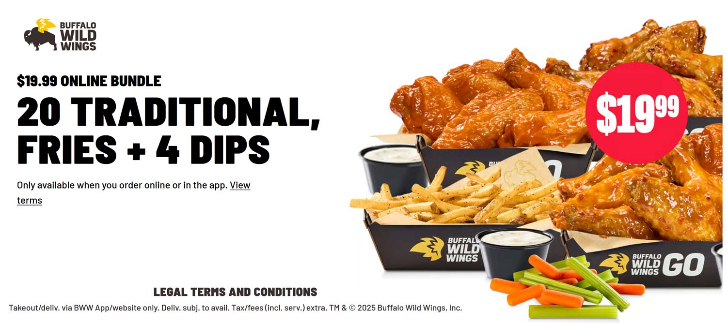 Buffalo Wild Wings coupons & promo code for June 2025