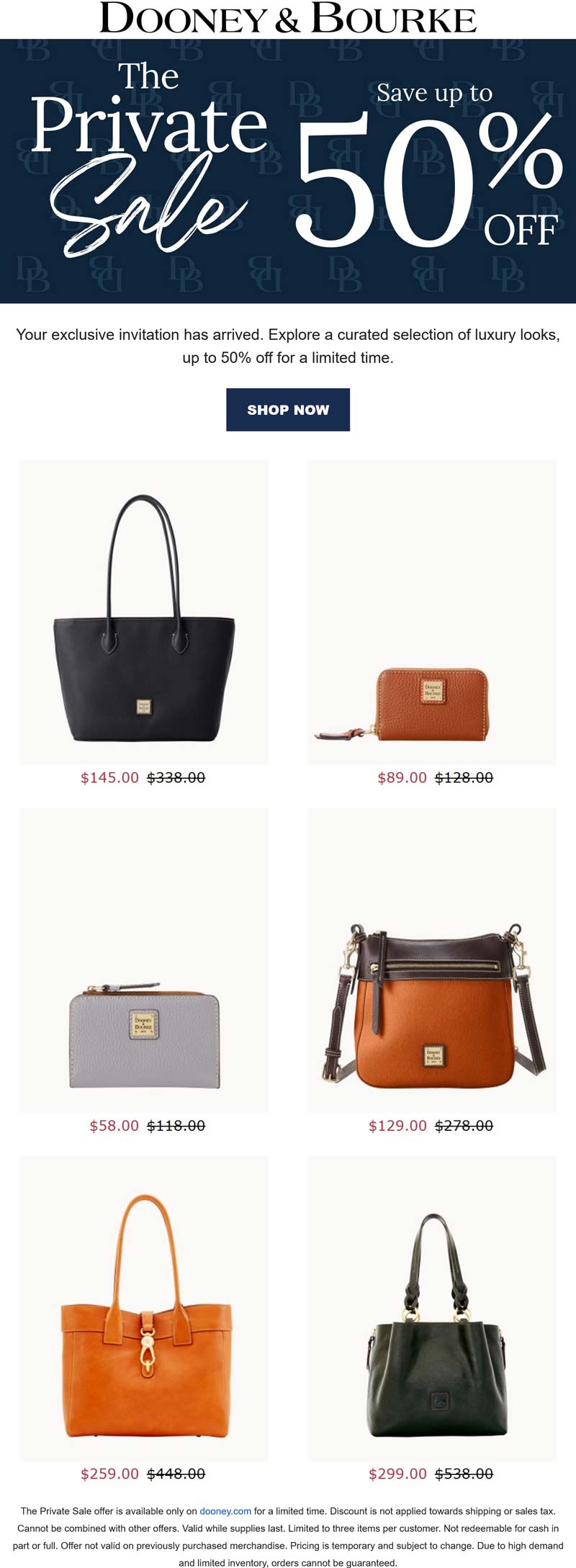 Dooney & Bourke stores Coupon  Various styles are 50% off at Dooney & Bourke #dooneybourke 