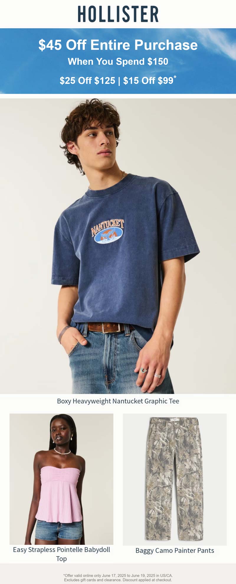 Hollister stores Coupon  $15-$45 off $99 online today at Hollister #hollister 