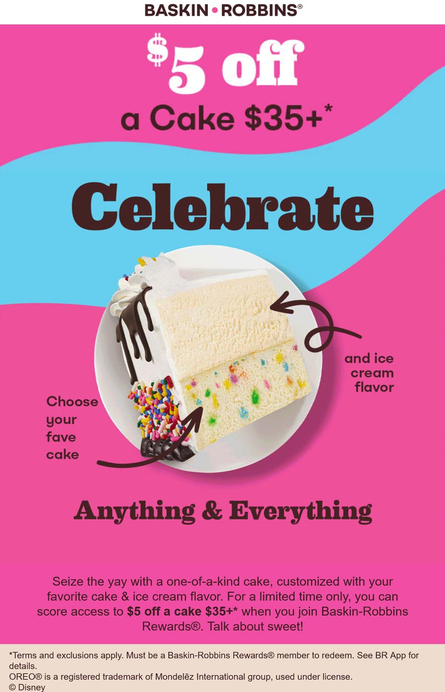 Baskin Robbins restaurants Coupon  $5 off $35 on ice cream cakes at Baskin Robbins #baskinrobbins 