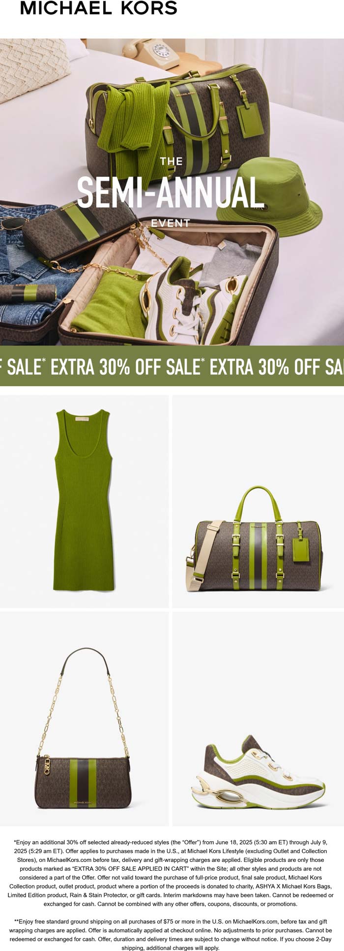 Michael Kors stores Coupon  Extra 30% off sale items at Michael Kors, ditto online #michaelkors 