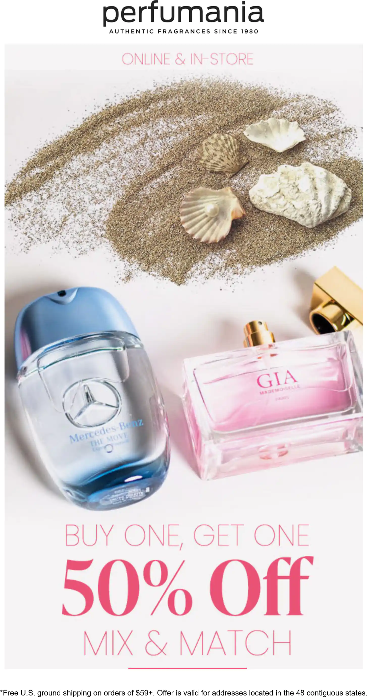 Perfumania stores Coupon  Second fragrance 50% off all summer at Perfumania, ditto online #perfumania 
