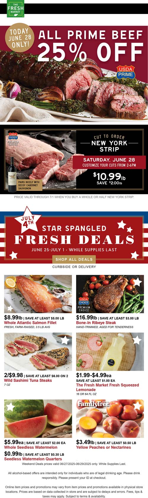 Fresh Market stores Coupon  25% off prime beef & more today at Fresh Market #freshmarket 