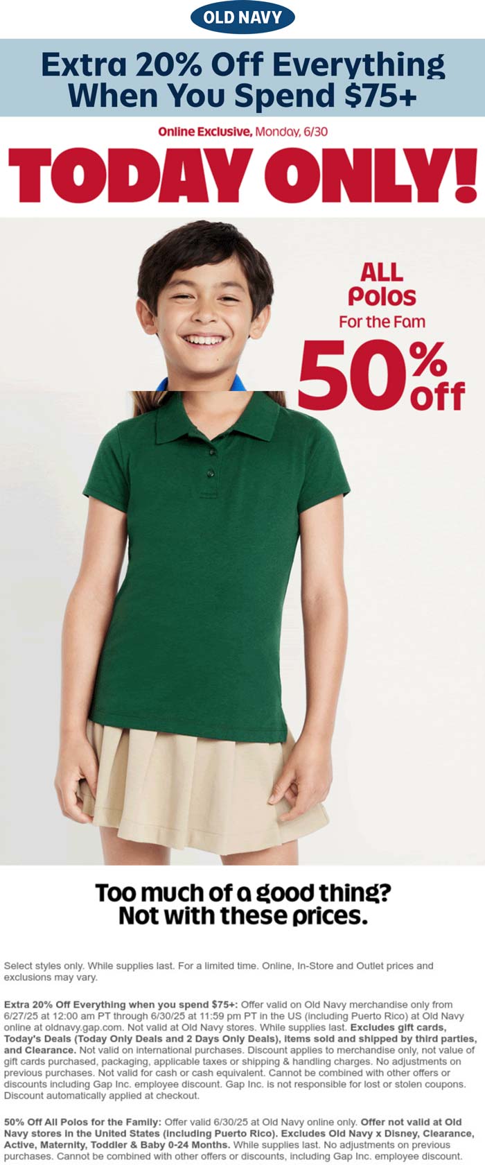 Old Navy coupons & promo code for July 2025
