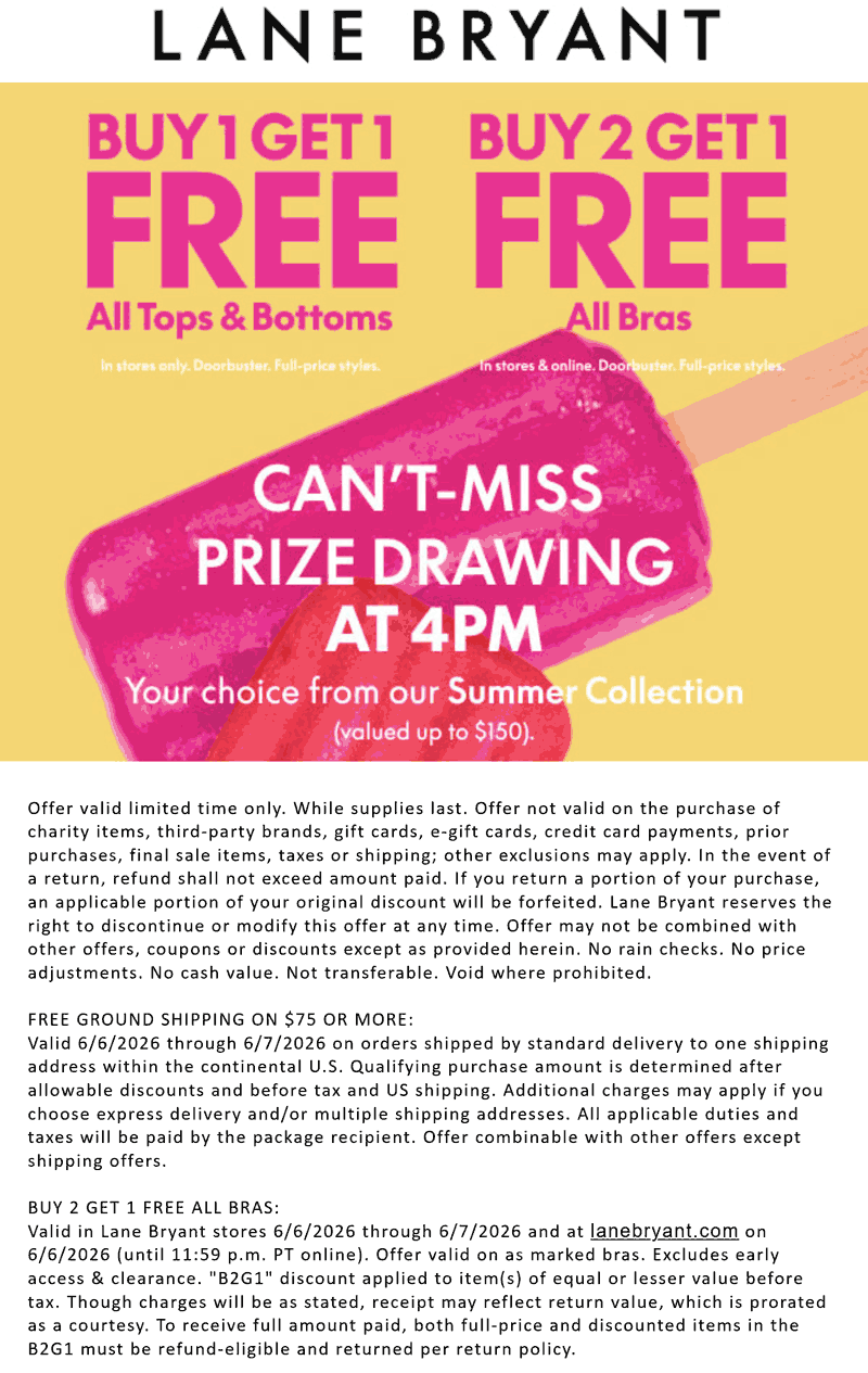 Lane Bryant Third bra free & more at Lane Bryant, ditto online #lanebryant Lane Bryant stores Coupon Third bra free & more at Lane Bryant, ditto online #lanebryant