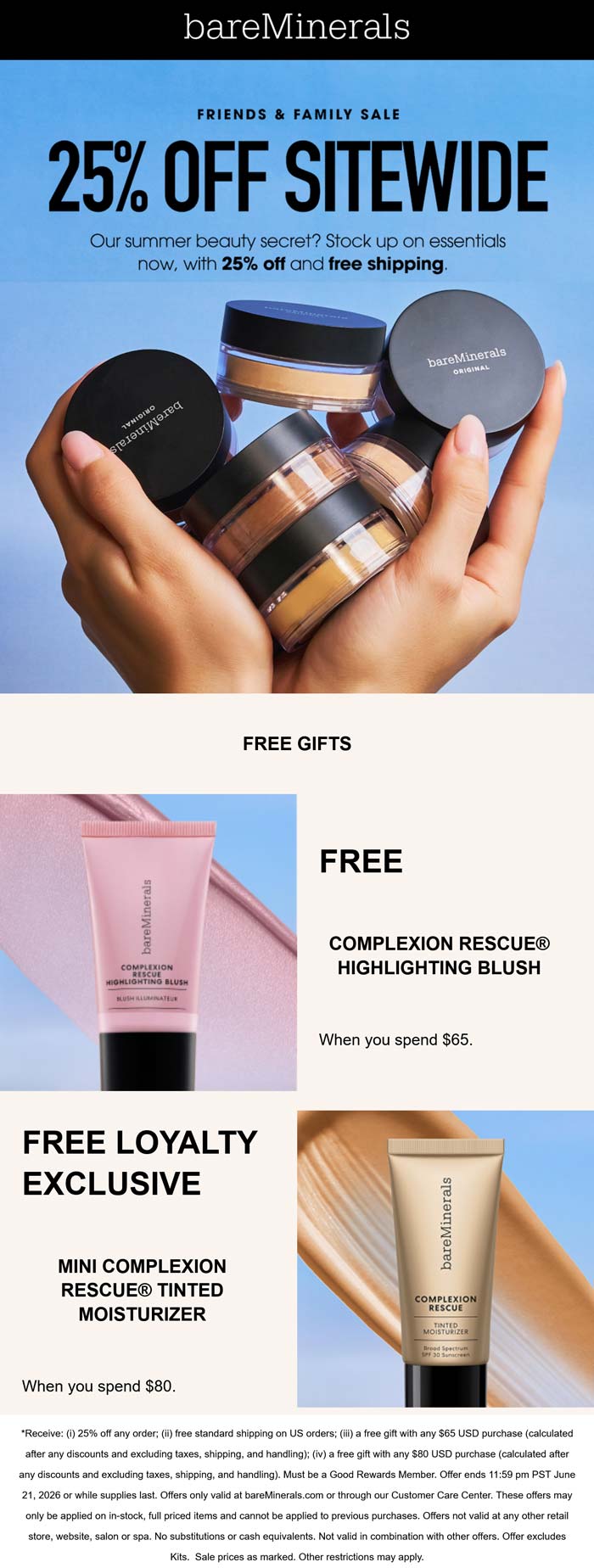 bareMinerals 25% off everything & more online at bareMinerals #bareminerals bareMinerals stores Coupon 25% off everything & more online at bareMinerals #bareminerals