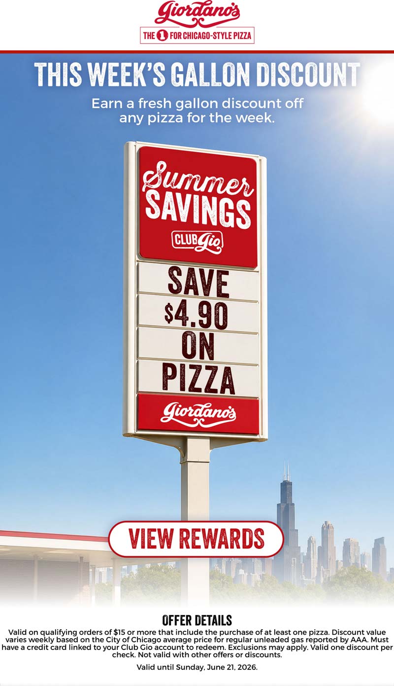 Giordanos $4.90 off any pizza at Giordanos #giordanos Giordanos restaurants Coupon $4.90 off any pizza at Giordanos #giordanos