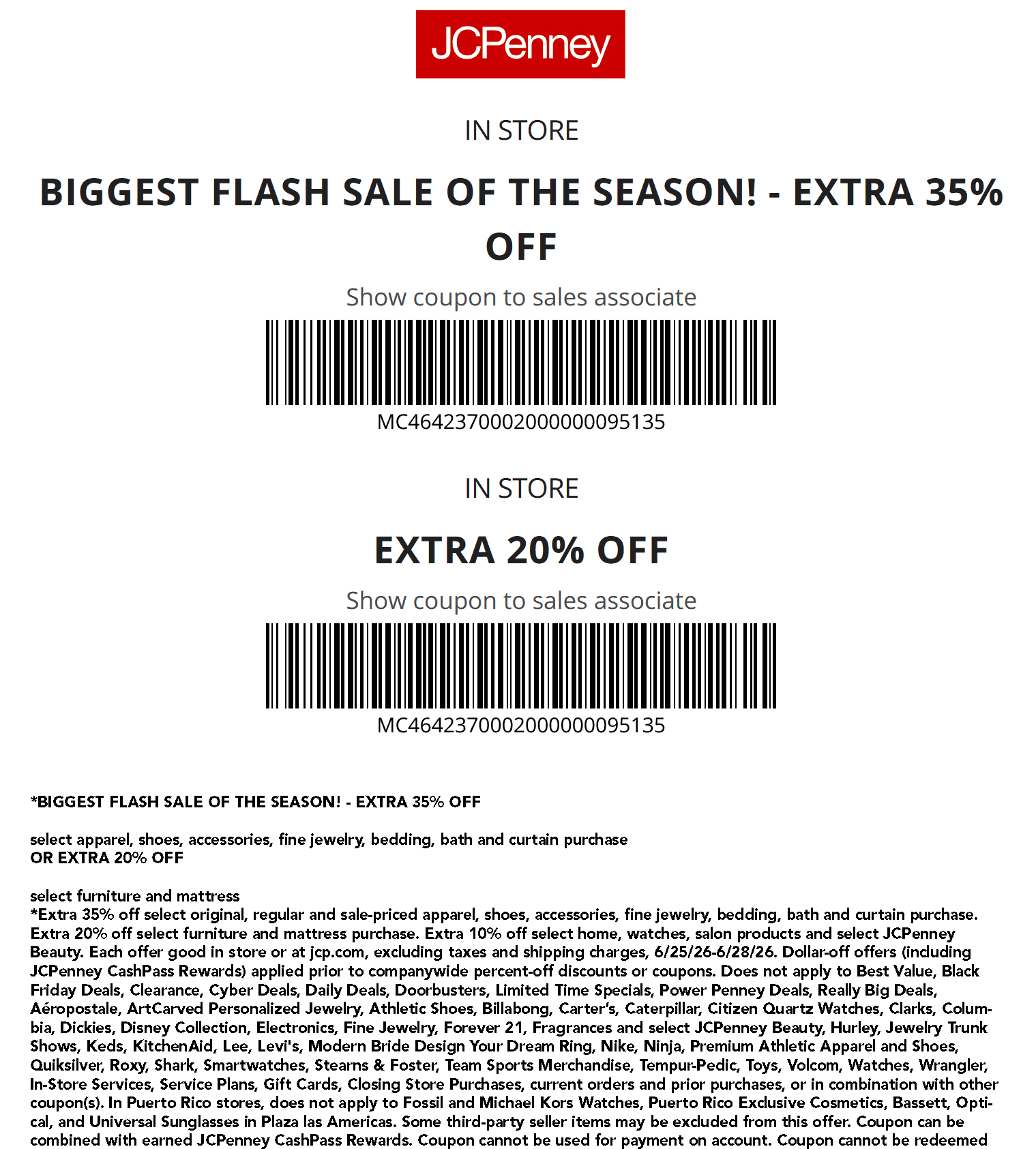 JCPenney stores Coupon  Extra 35% off today at JCPenney, or online via promo code 1BIGSALE #jcpenney 
