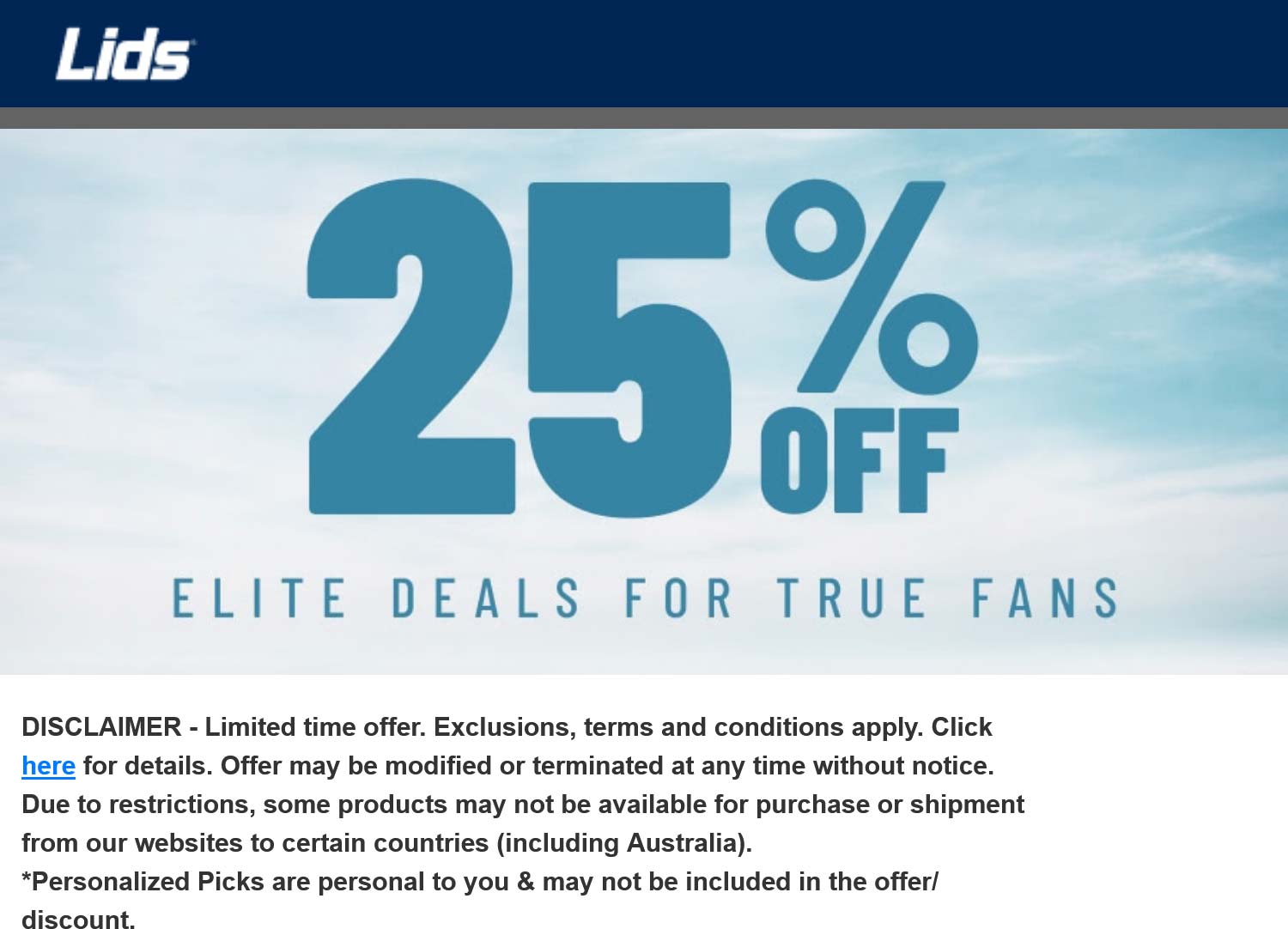Lids stores Coupon  25% off today at Lids #lids 