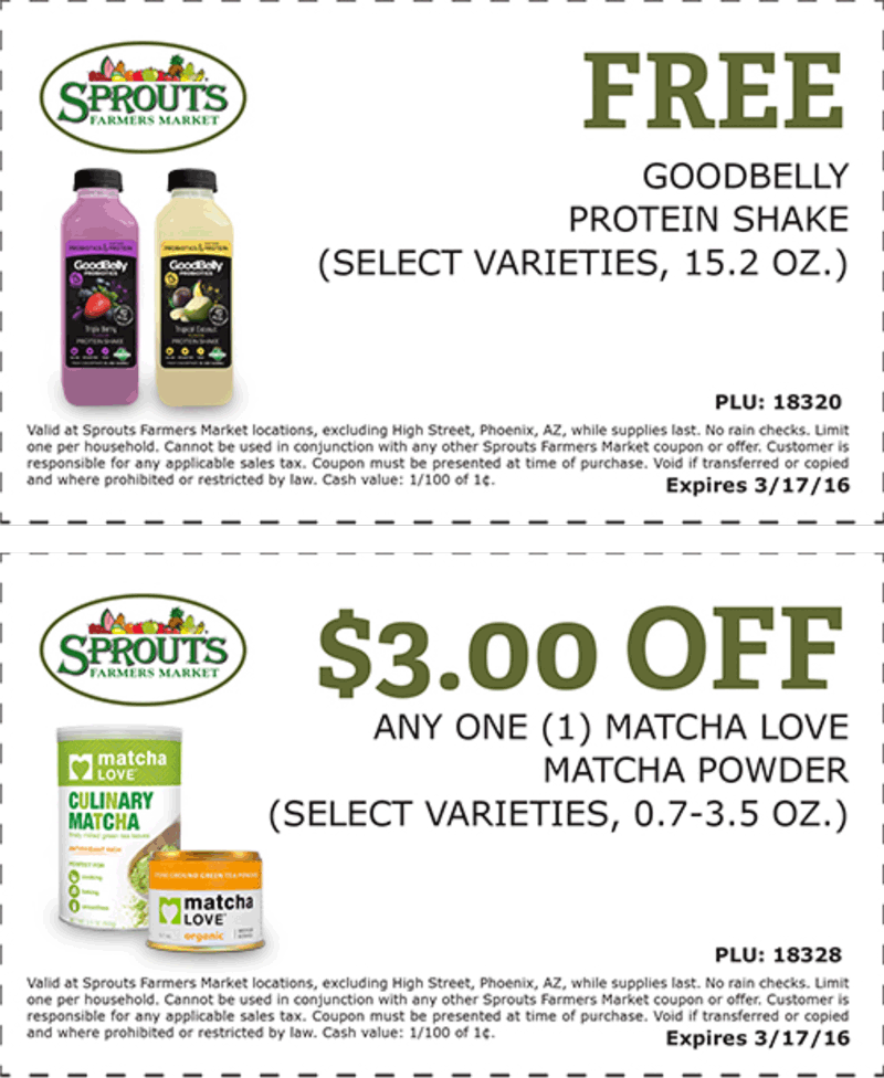 Sprouts Farmers Market Coupon April 2024 Free protein shake at Sprouts Farmers Market