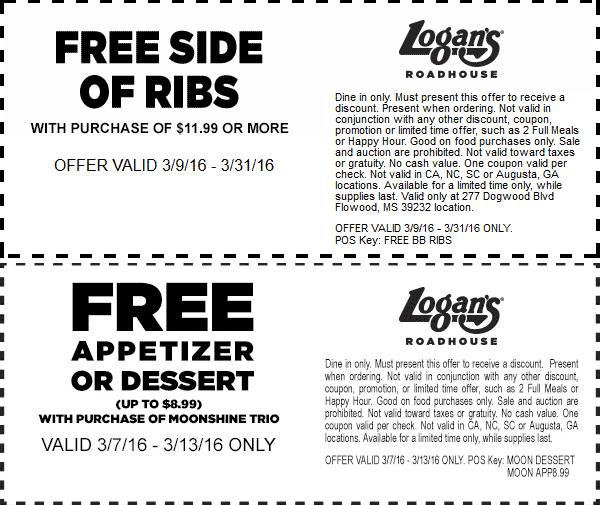 Logans Roadhouse coupons & promo code for [May 2024]