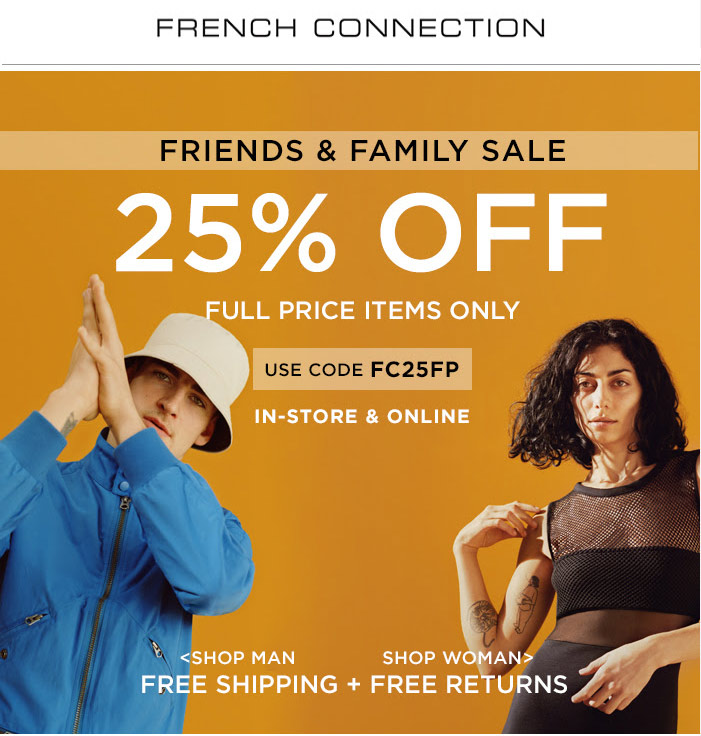 French Connection Coupon March 2024 25% off at French Connection, or online via promo code FC25FP