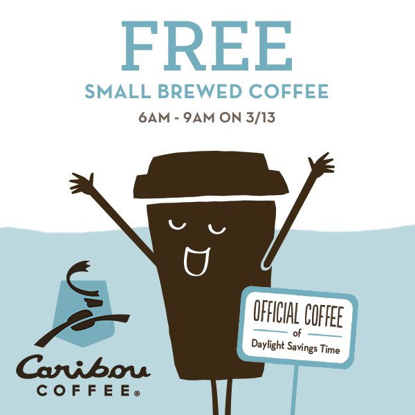 Caribou Coffee Coupon March 2024 Free coffee til 9am at Caribou Coffee