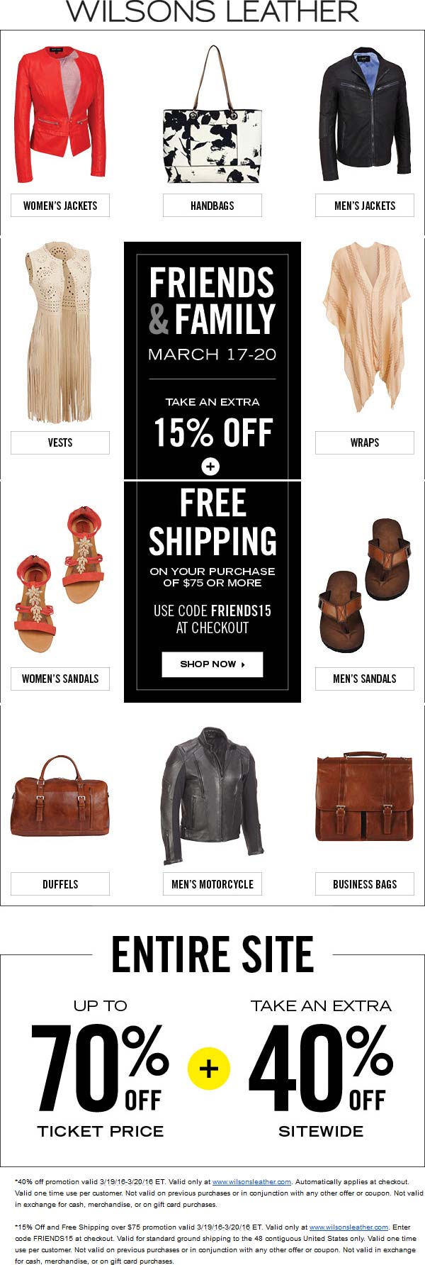 Wilsons Leather coupons & promo code for [May 2024]
