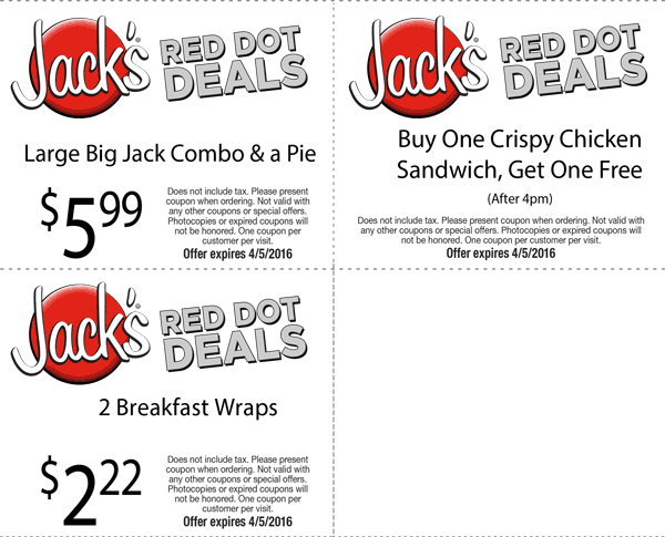 Jacks Coupon April 2024 Second chicken sandwich free & more at Jacks