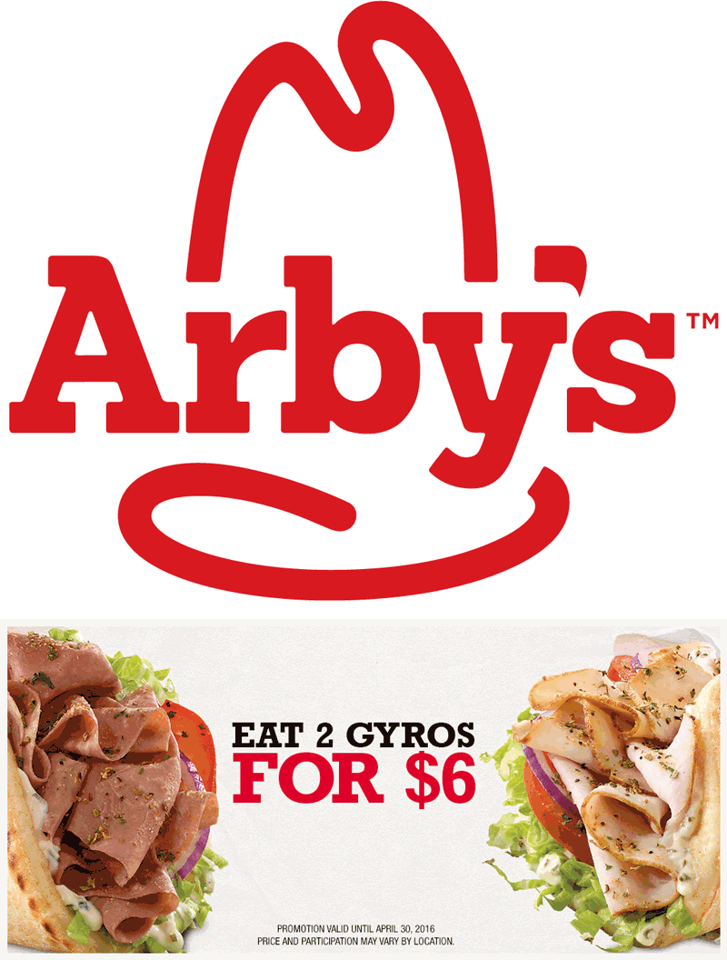 Arbys Coupon April 2024 2 gyros for $6 bucks at Arbys