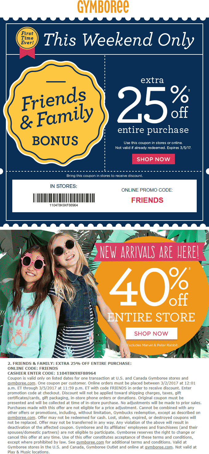 Gymboree coupons & promo code for [May 2024]