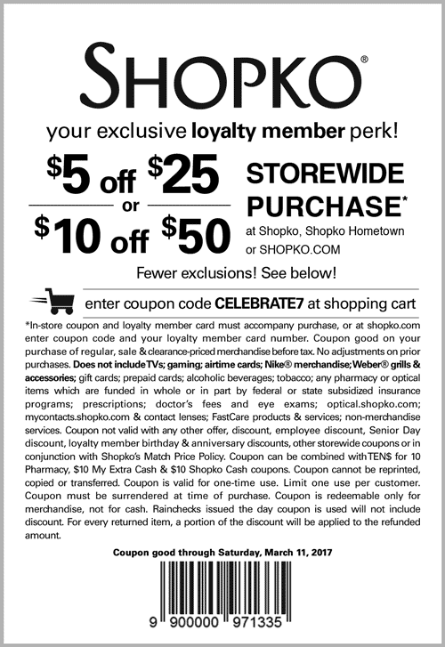 Shopko Coupon April 2024 $5 off $25 & more at Shopko, or online via promo code CELEBRATE7