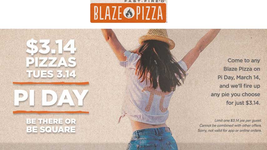 Blaze Pizza Coupon April 2024 $3.14 pizzas Tuesday at Blaze Pizza