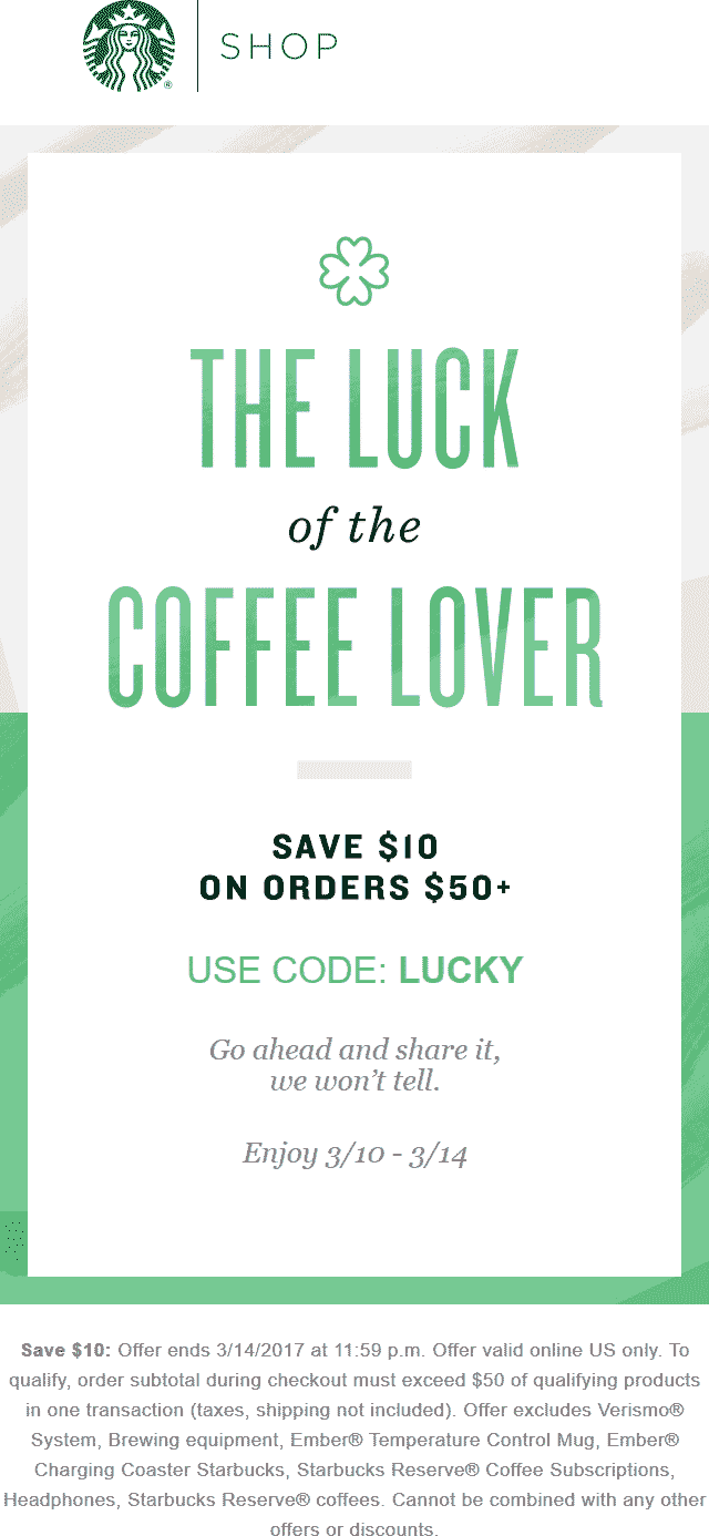 Starbucks coupons & promo code for [April 2024]