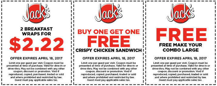 Jacks Coupon April 2024 Second crispy chicken sandwich free & more at Jacks restaurants