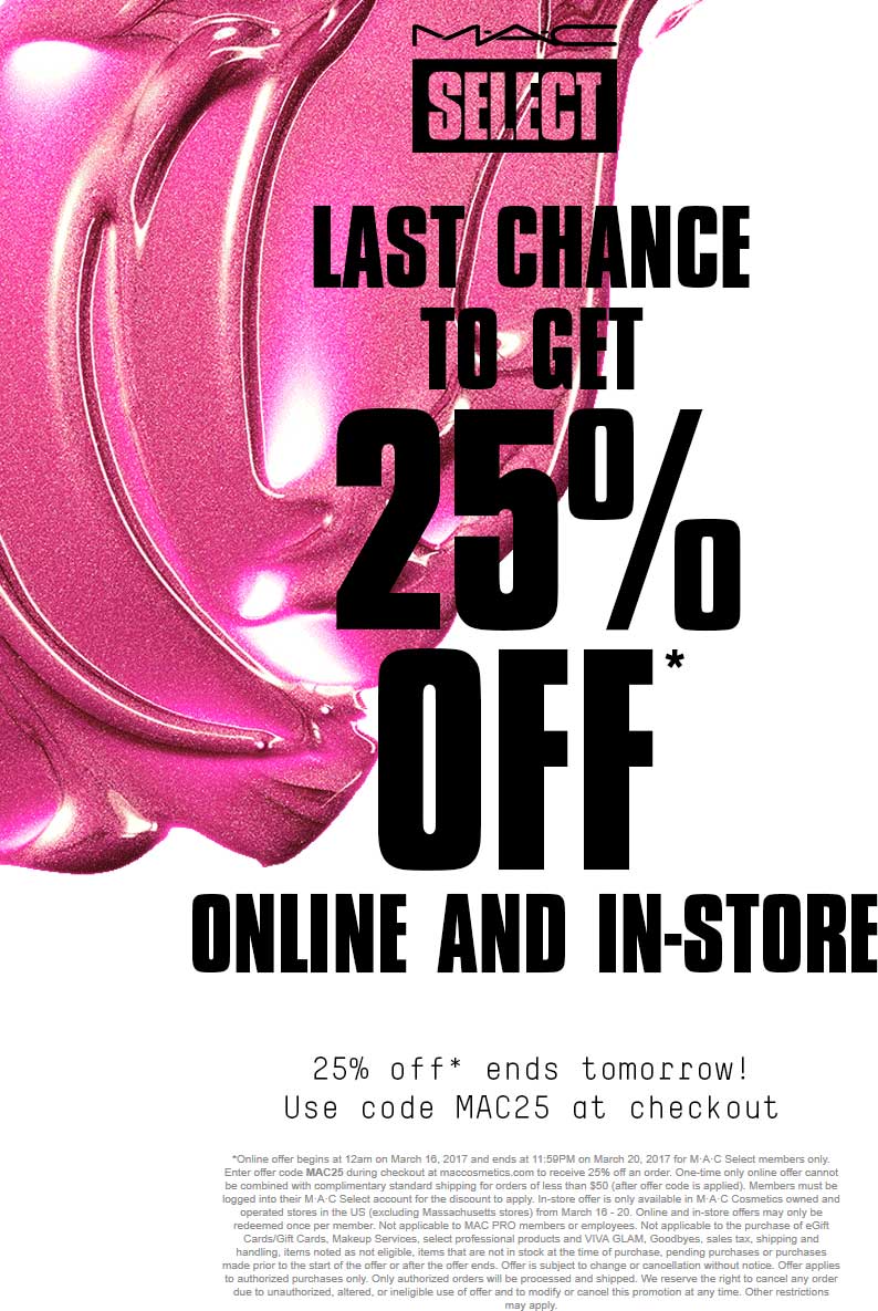 mac cosmetics online discount code