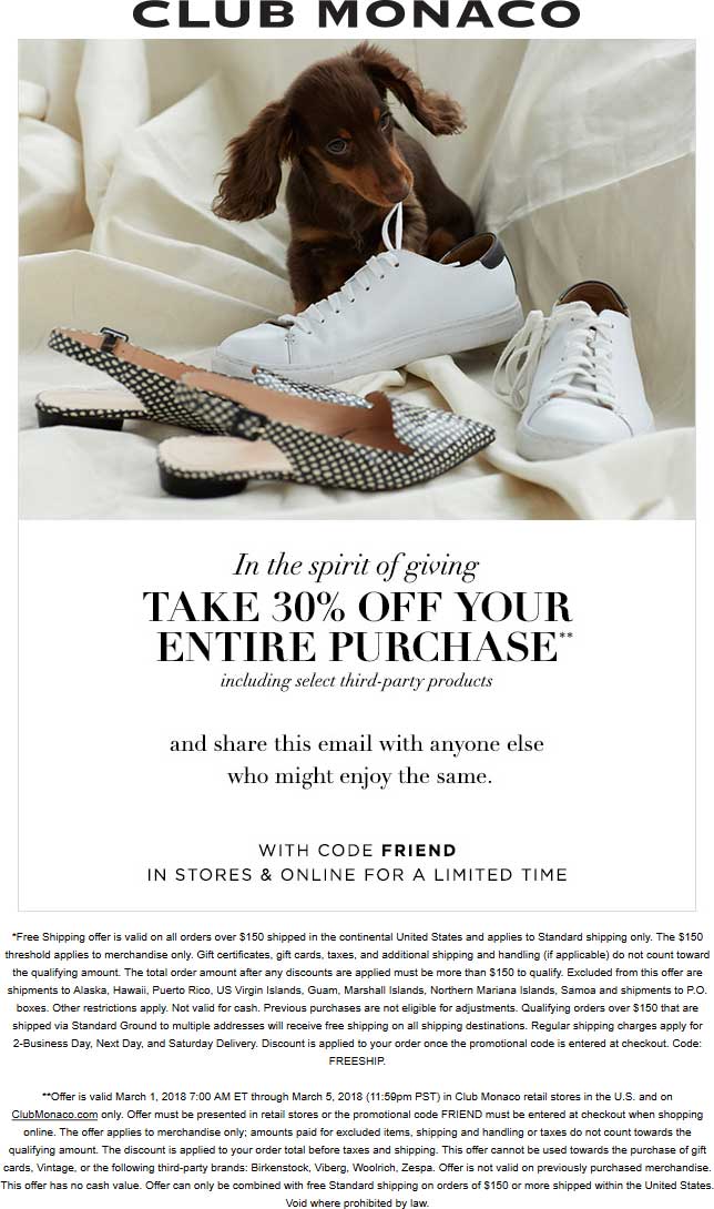Club Monaco coupons & promo code for [May 2024]