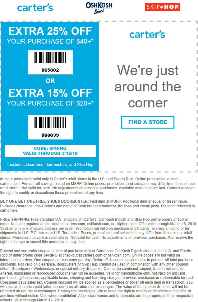 carter oshkosh coupon