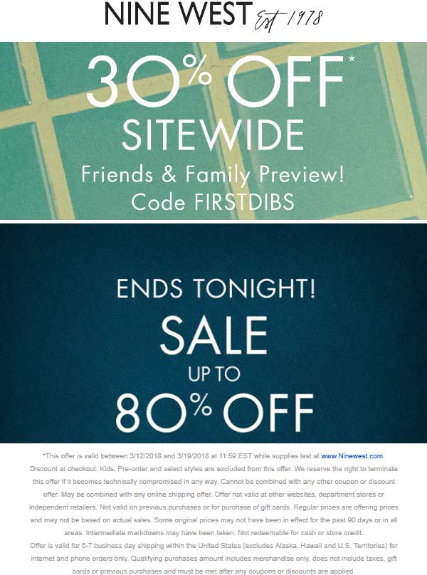coupons for nine west