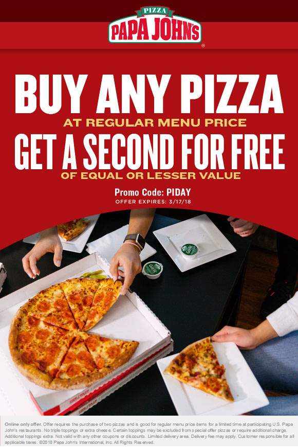 Papa Johns coupons & promo code for [April 2024]