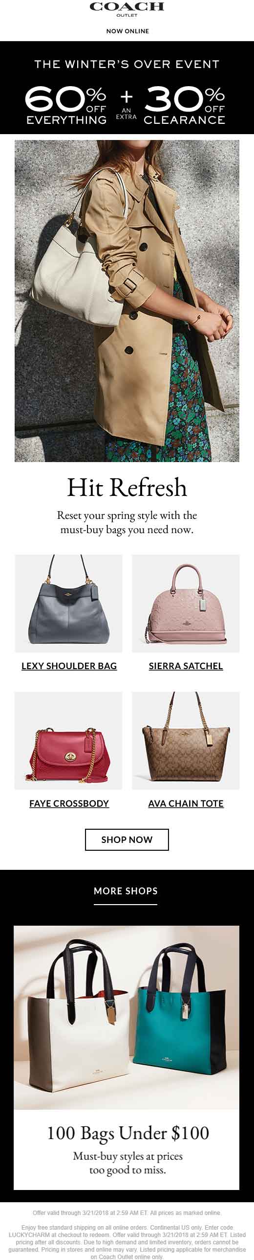 Coach Outlet coupons & promo code for [May 2024]