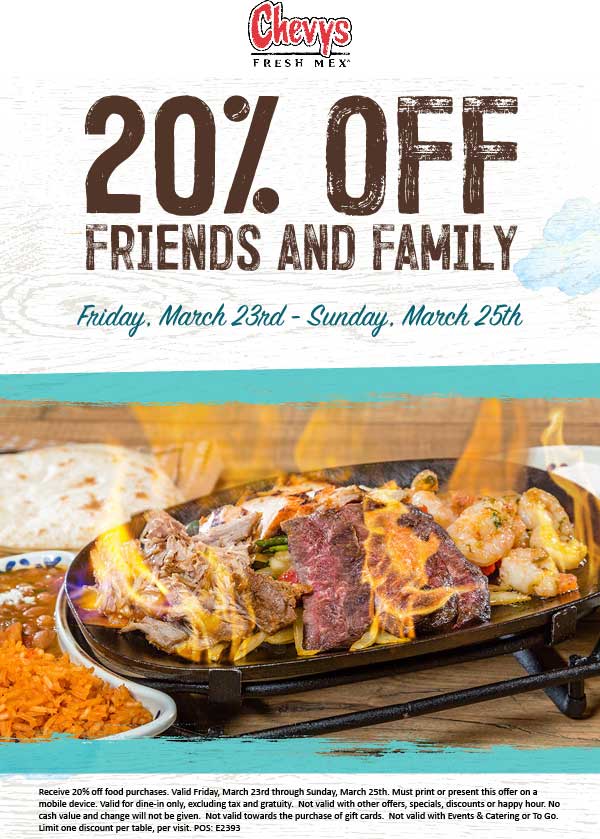 Chevys coupons & promo code for [April 2024]
