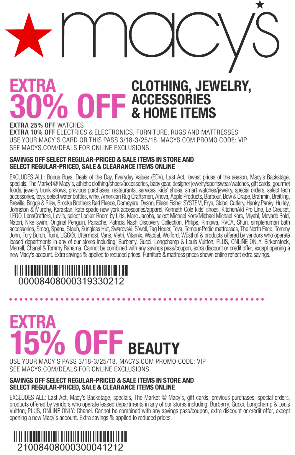 Macys best sale pass offer