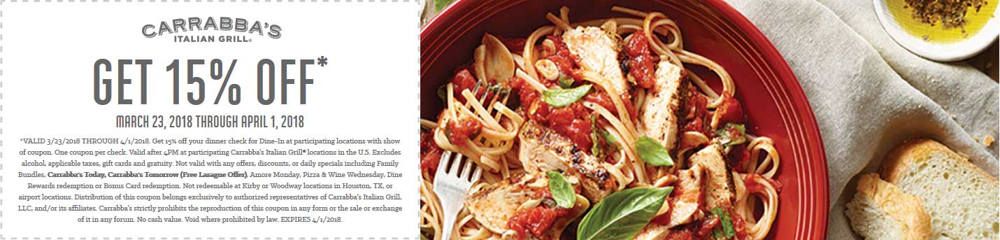 Carrabbas coupons & promo code for [May 2024]