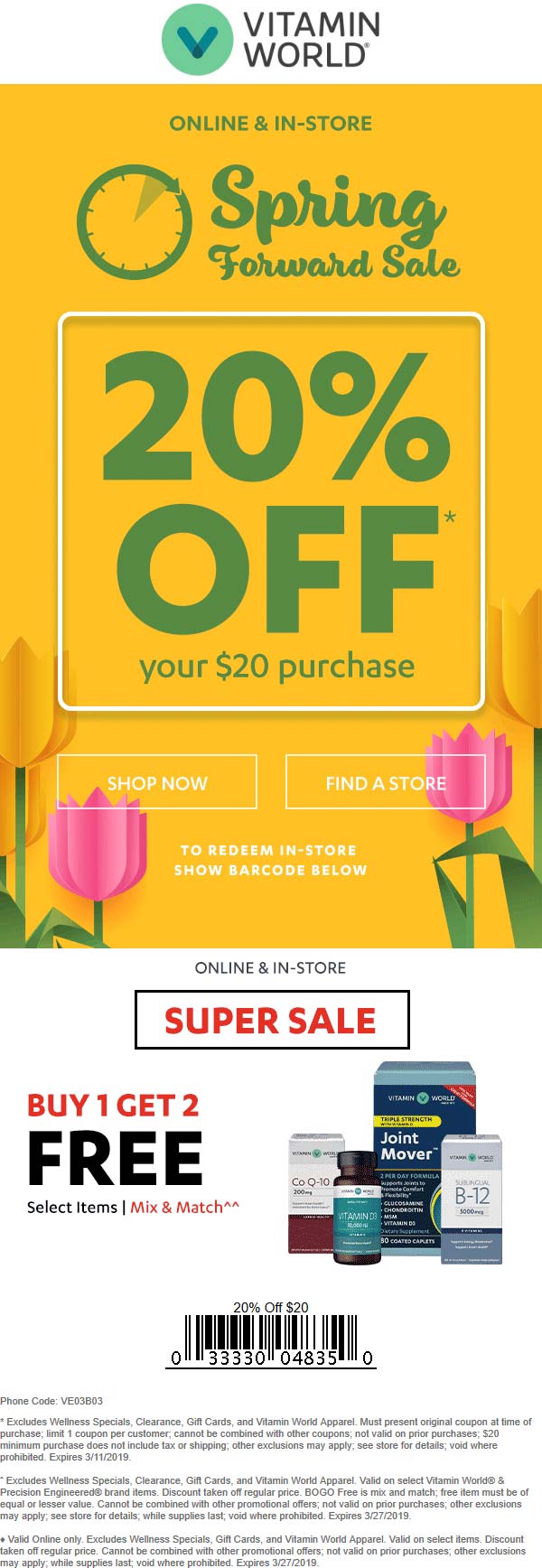 Vitamin World coupons & promo code for [October 2022]